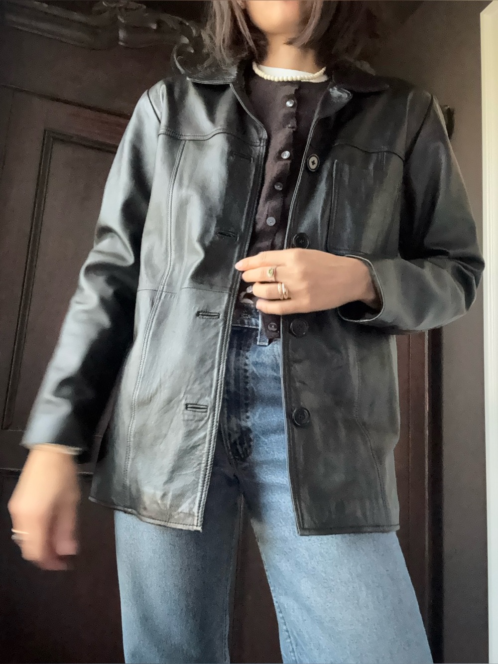 Vintage Jessica Black Leather Jacket